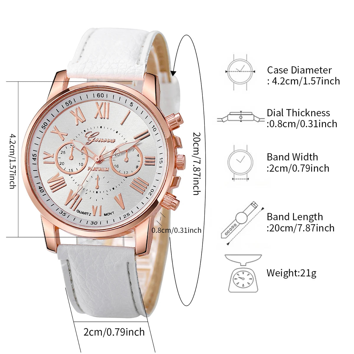 6 Pçs/set Relógio Feminino Moda Roma Dial Relógios de Quartzo Conjunto de Pulseiras (Sem Caixa) Qme