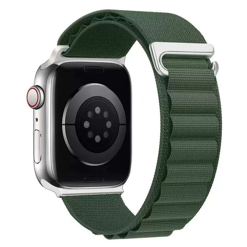 Nylon Watch Strap For Apple Watch 42 44 45 49MM Mountaineering Style Metal Adjustable Buckle Wristband Qme