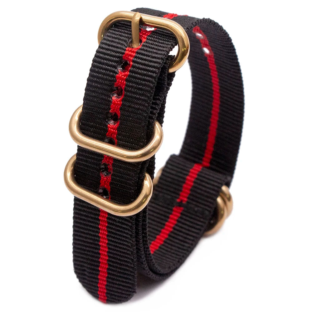 T 18MM 20MM 22MM 24MM Golden Round Buckle Watch Accessories Hot Fashion Simple Stripe Design Sport Watch Bands Qme