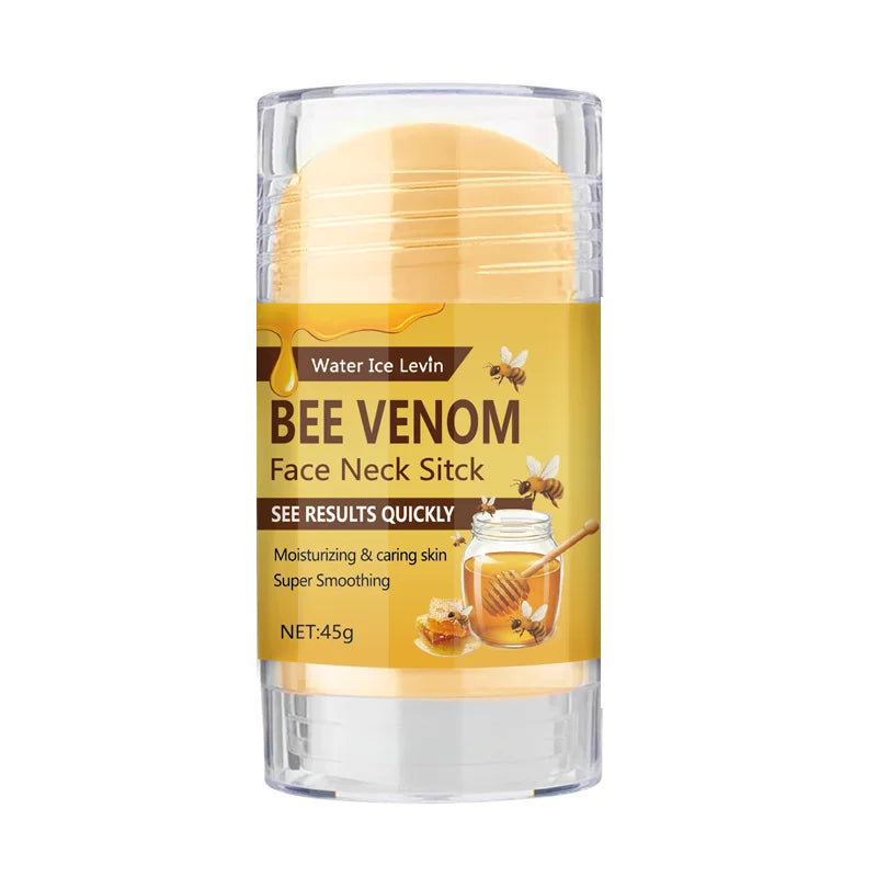 Bee Venom Face & Neck Firming Stick with Collagen & Vitamin C - Intense Moisturizing & Smoothing Anti-Aging Treatment Qme YELLOW 45g