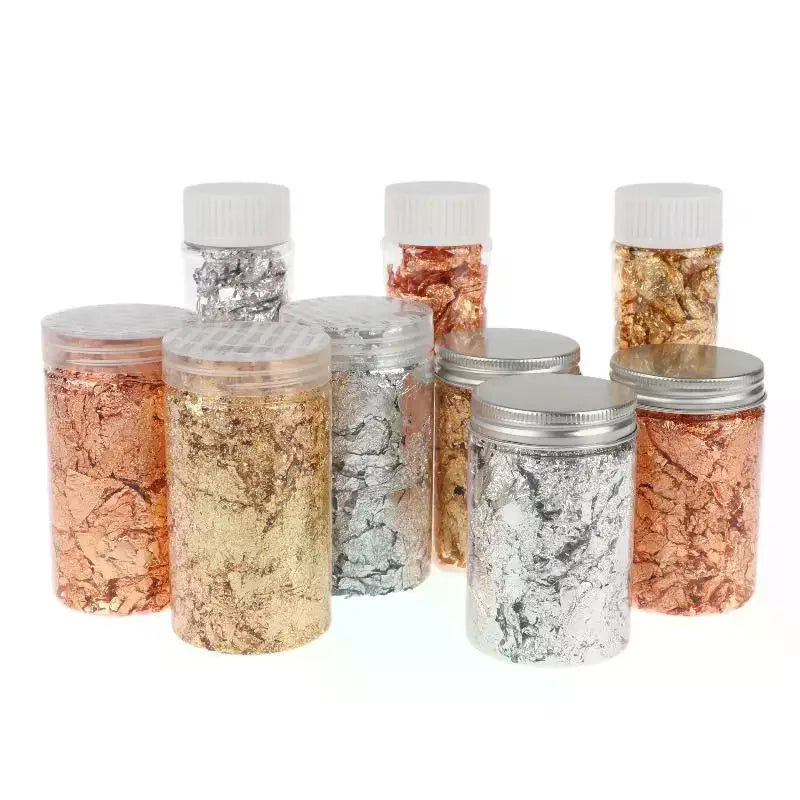 2 5 Metallic Foil Flakes Gold Colorful Alloy Arts Nails Painting DIY Qme