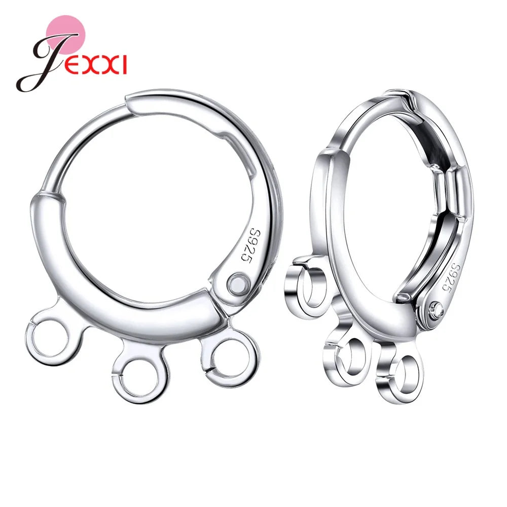 Wholesale 10 PCs Genuine 925 Sterling Silver Color Earring Findings Two Models For Choice Bright Women DIY Jewelry Findings Qme B