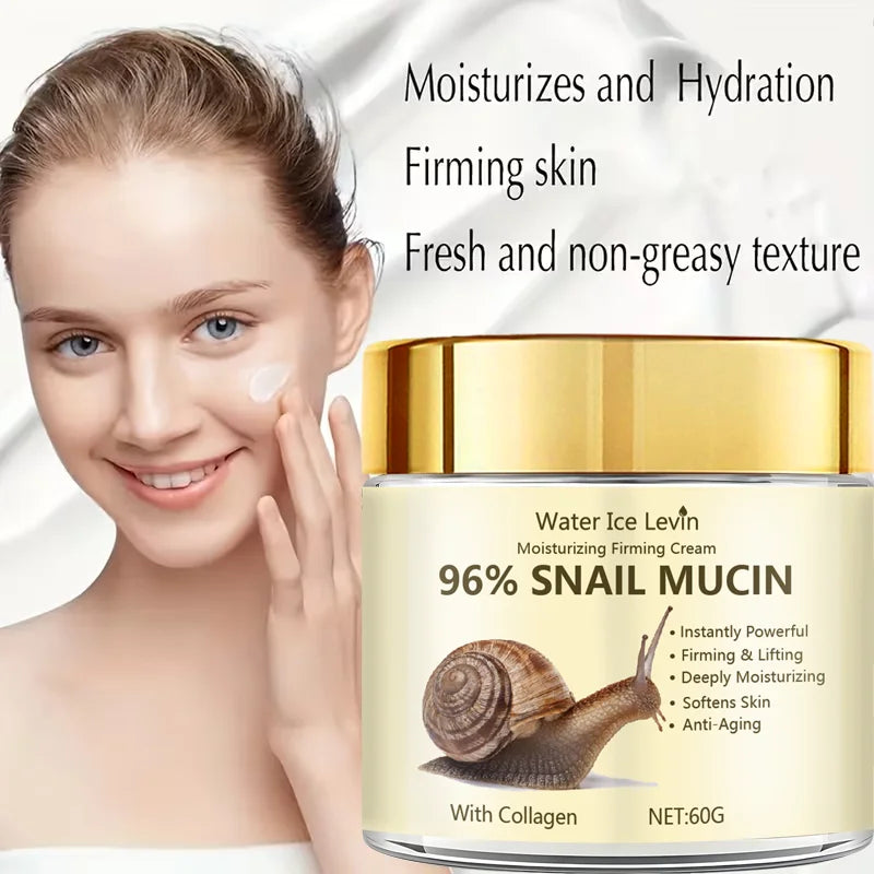 Snail Mucin Firming Cream with 96% Extract - Moisturizer for Lifting, Wrinkle Reduction & Deep Hydration. Qme