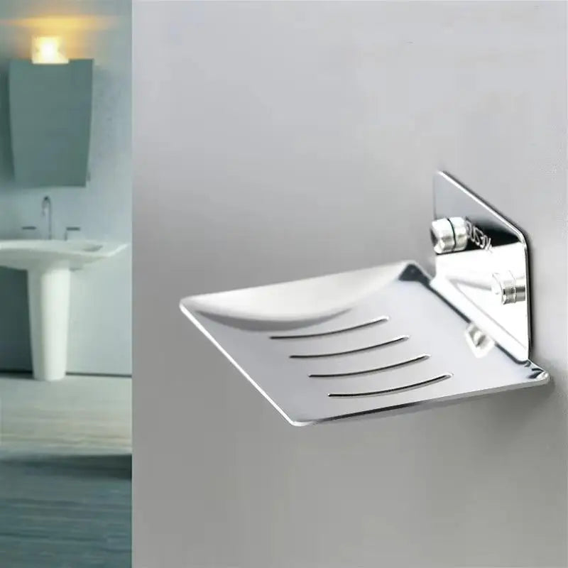 Soap Dish Tray Soap Holder Wall-mounted Non-porous Drain Soap Dish For Holding Soaps Household Bathroom Portable Soaps Dishes Qme