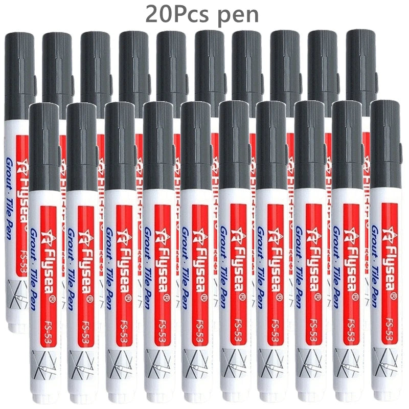 10/20Pcs Waterproof Grout Pen Tile Marker Wall Seam Pen for Tile Floor Bathroom Kitchen Decontamination Seam Repair Tools Qme 20Pcs Dark grey