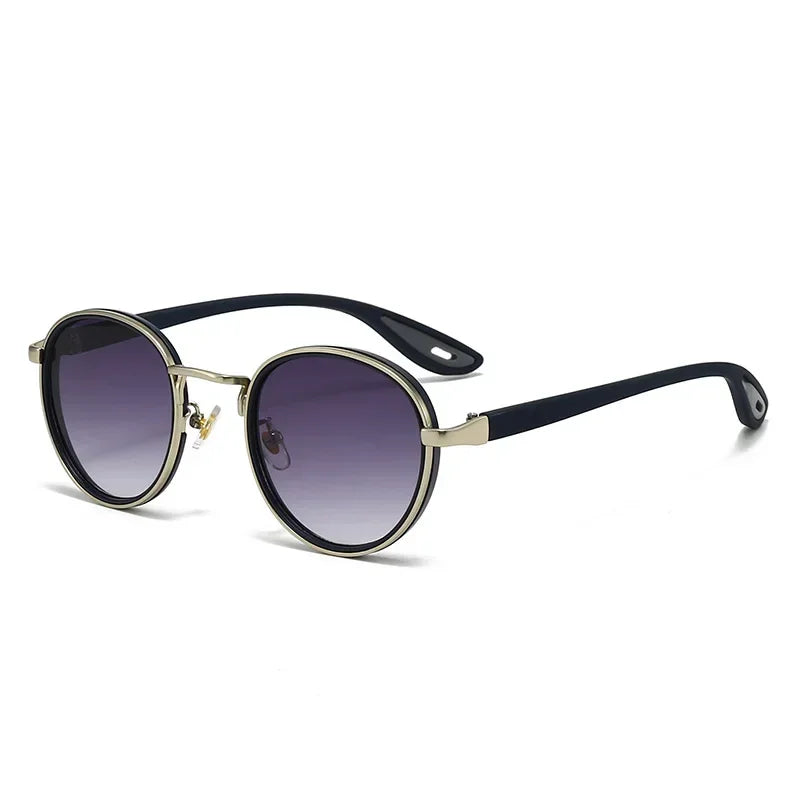 Men's Retro Round Driving Polarized Finished Myopia Lenses Titanium Sunglasses High Quality UV Protection Glasses Qme YH