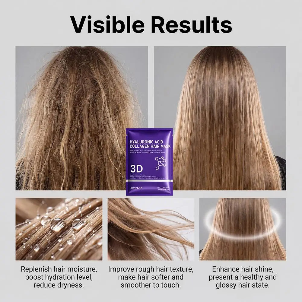 Portable Conditioner Hair Mask Hyaluronic Acid Collagen Bag Deep Qme