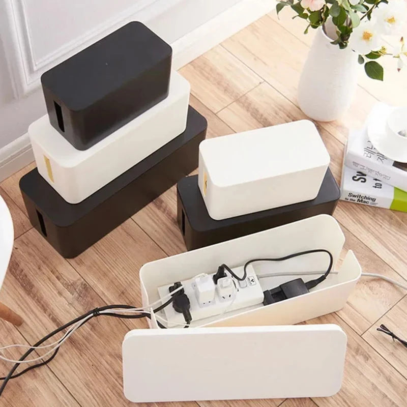 Dust Charger Socket Organizer Network Bin Cable Storage Box Power Qme