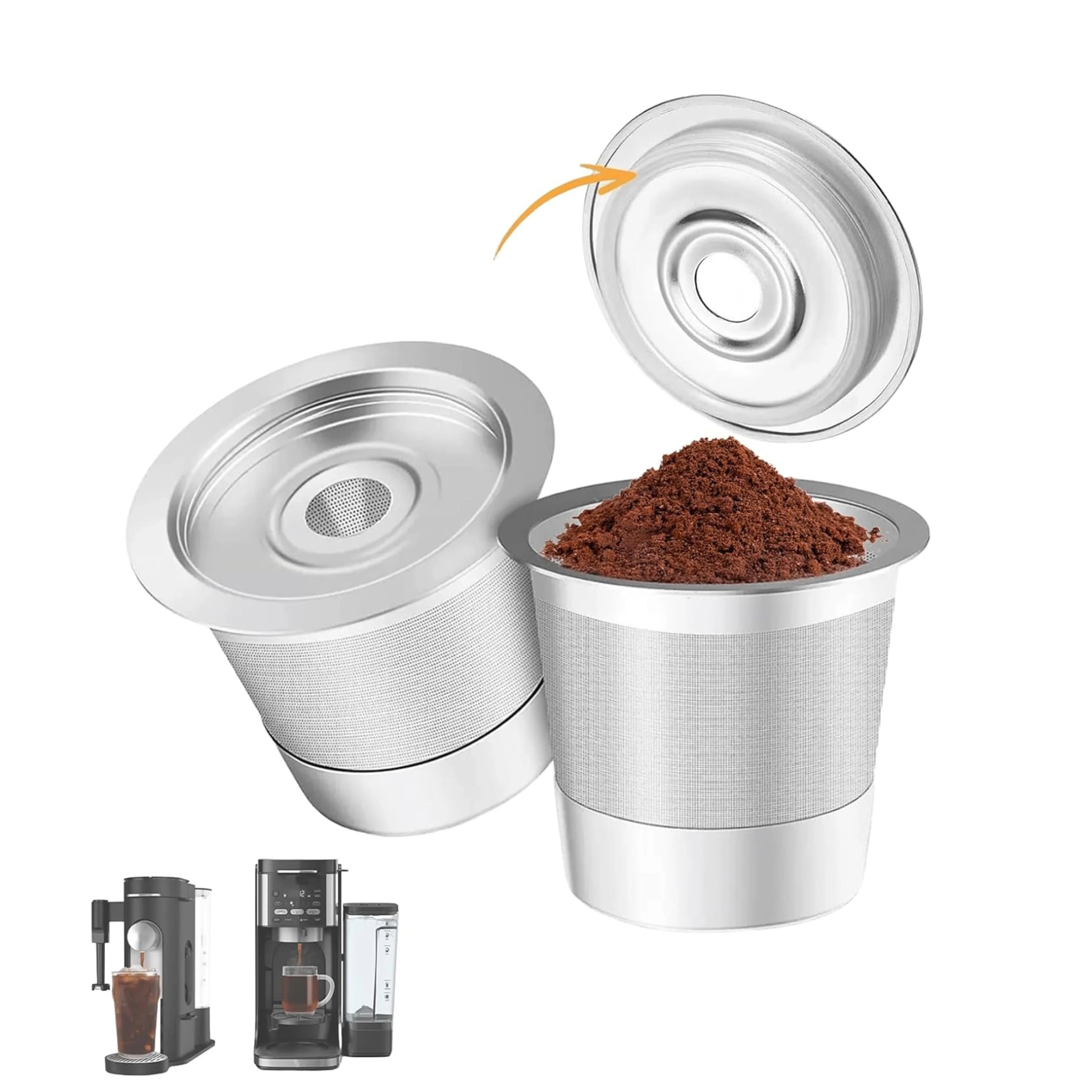 SUS304 Stainless Steel Reusable K-cups Coffee Pods Compatible Ninja Qme