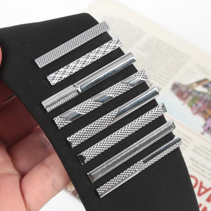 Necktie Accessories Metal Tie Clips Silver Jewelry Fashion Pin Clasp Qme