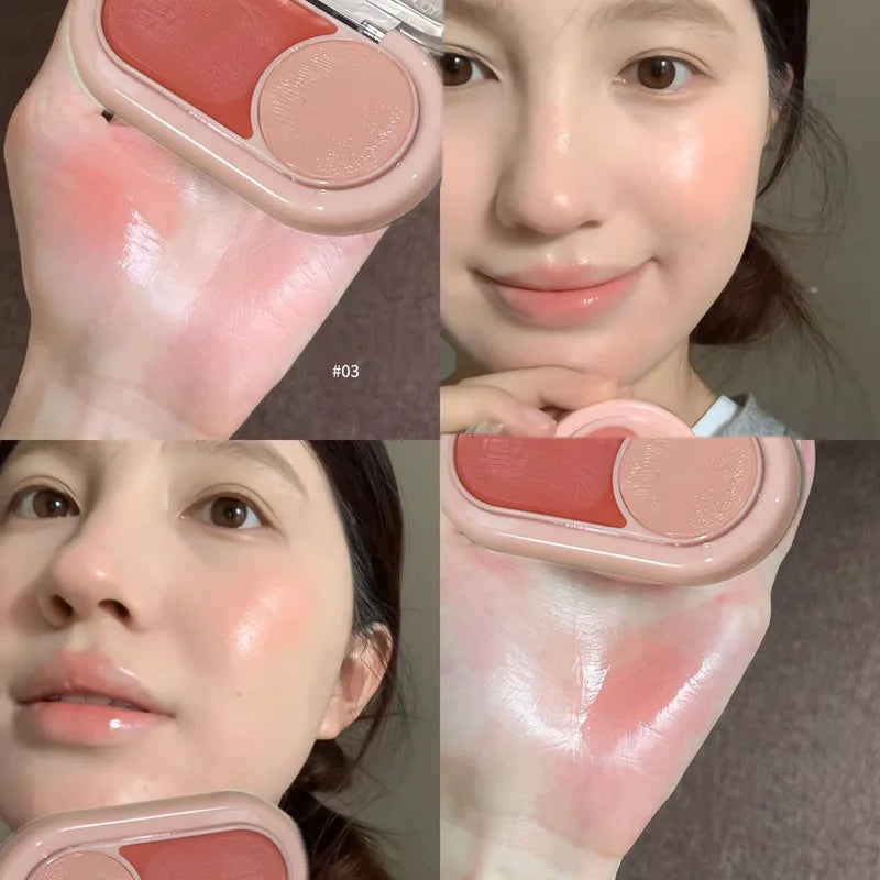 Dual-color Blush Cream Moisturizing Matte Finishwith Expanding Qme HR782-3