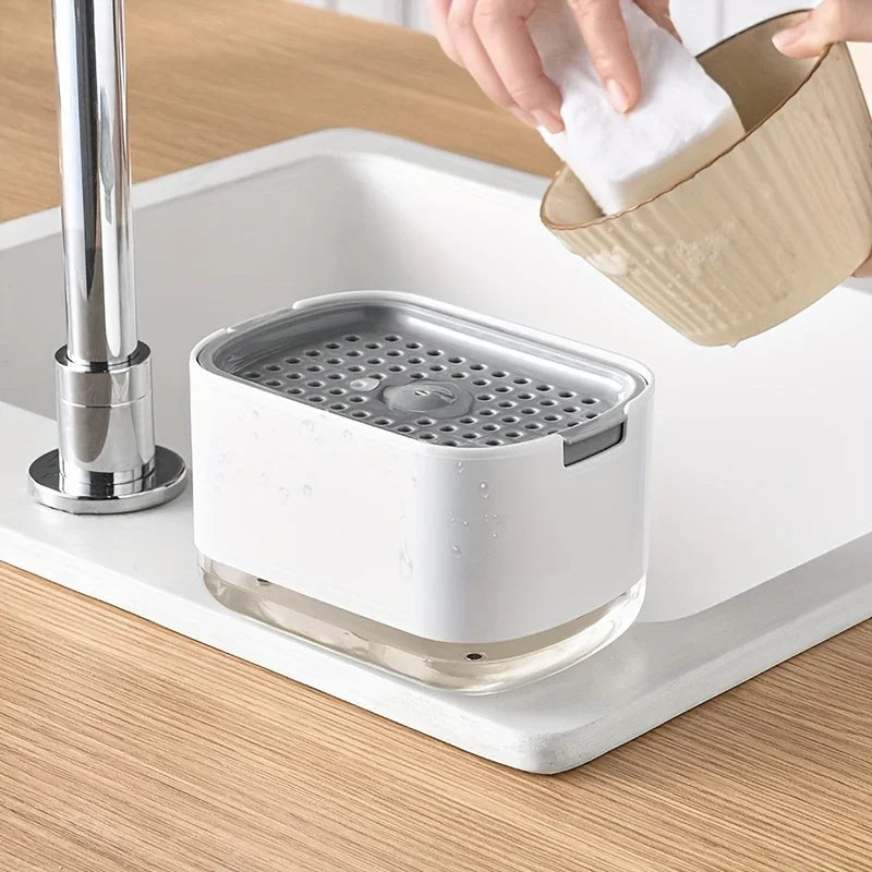 Kitchen soap dispenser - manual press-type foaming soap pump, suitable for dishwashing and pot cleaning. Qme
