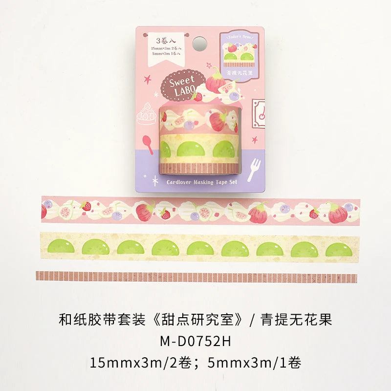 Retro Food and Desserts Japanese Stationery Tapes 3Rolls Creative DIY Scrapbooking Stickers Handbook Decorative Journal Supplies Qme E Hot sale
