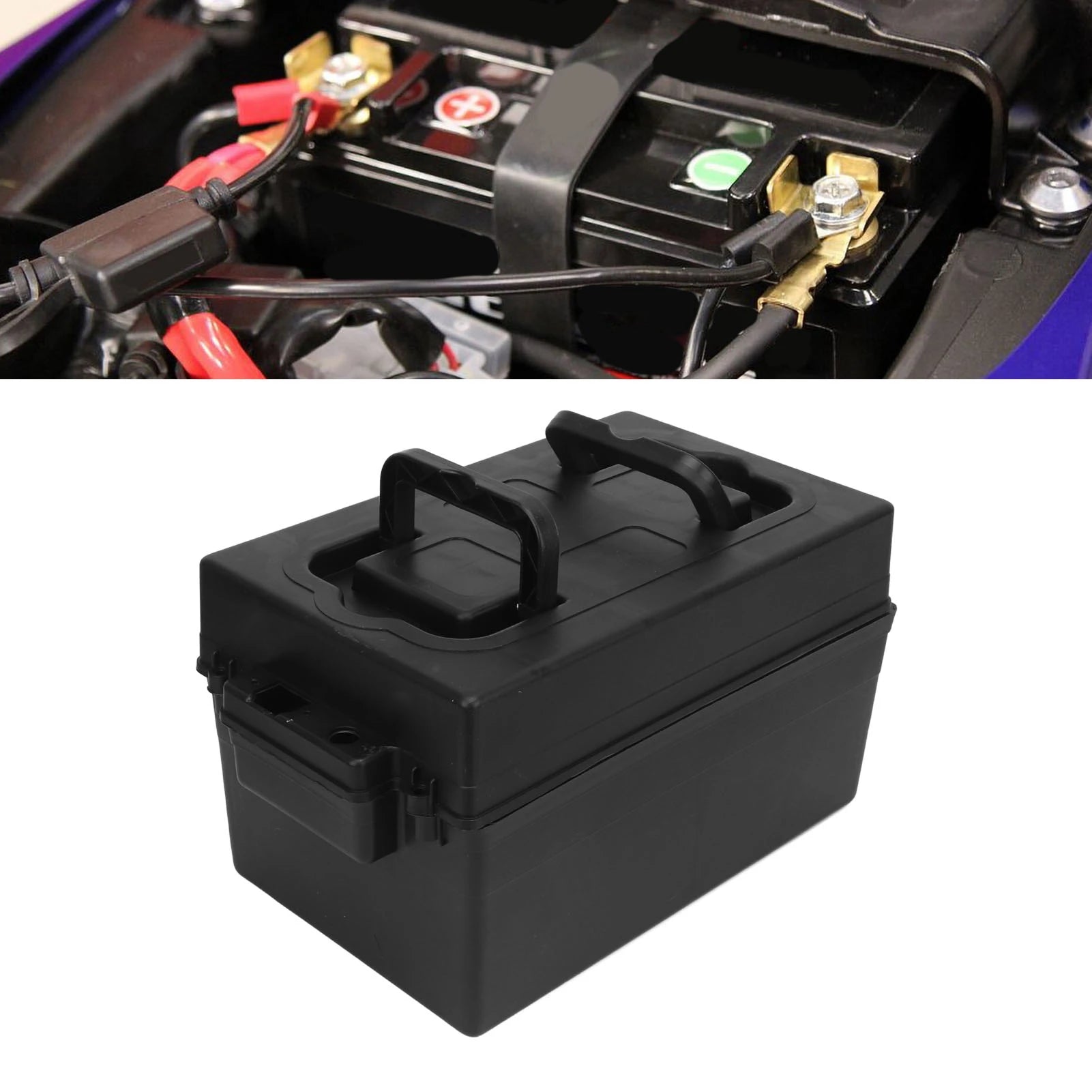 Portable Handheld Battery Storage Box with Handle Heavy Duty Waterproof Battery Case for Electric Motorcycle Scooter E-Bike Qme