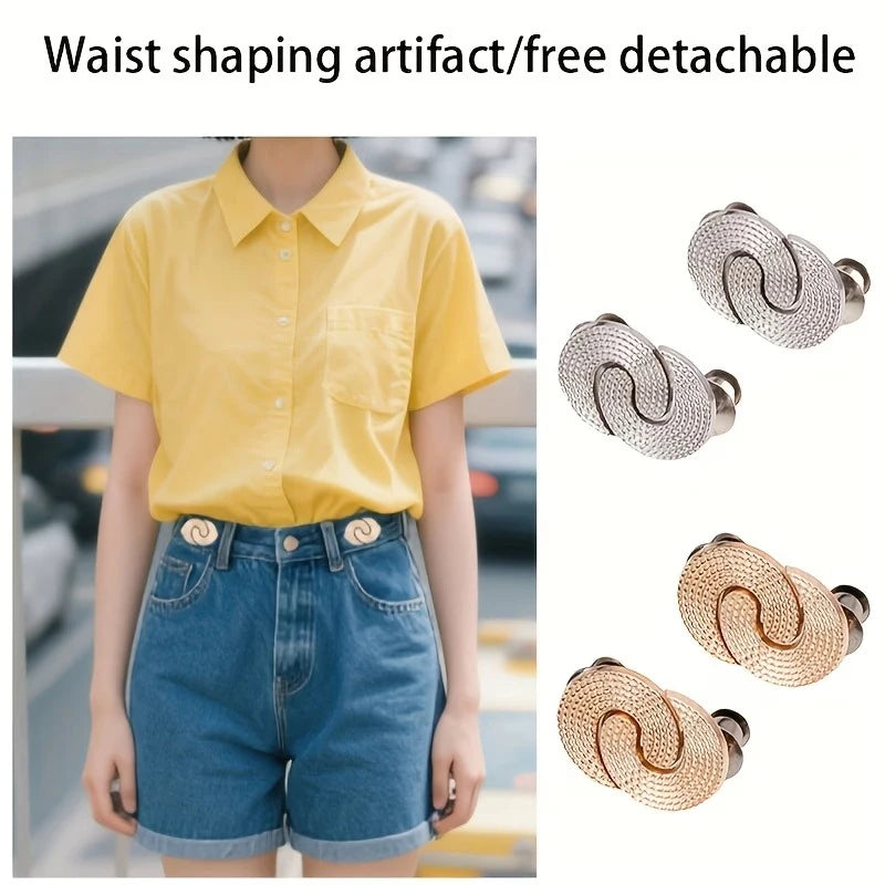2/3PCS Pant Waist Tightener Adjustable Buttons Pins for Loose Jeans No Sew and No Tools Waist Cincher Clip for Clothing Skirts Qme