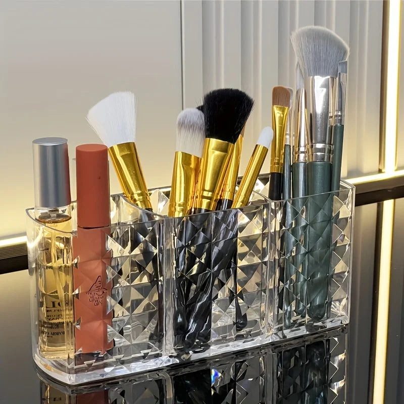 Brush storage box, makeup brush holder, multi-level makeup brush display stand, makeup supplies storage cabinet, Qme