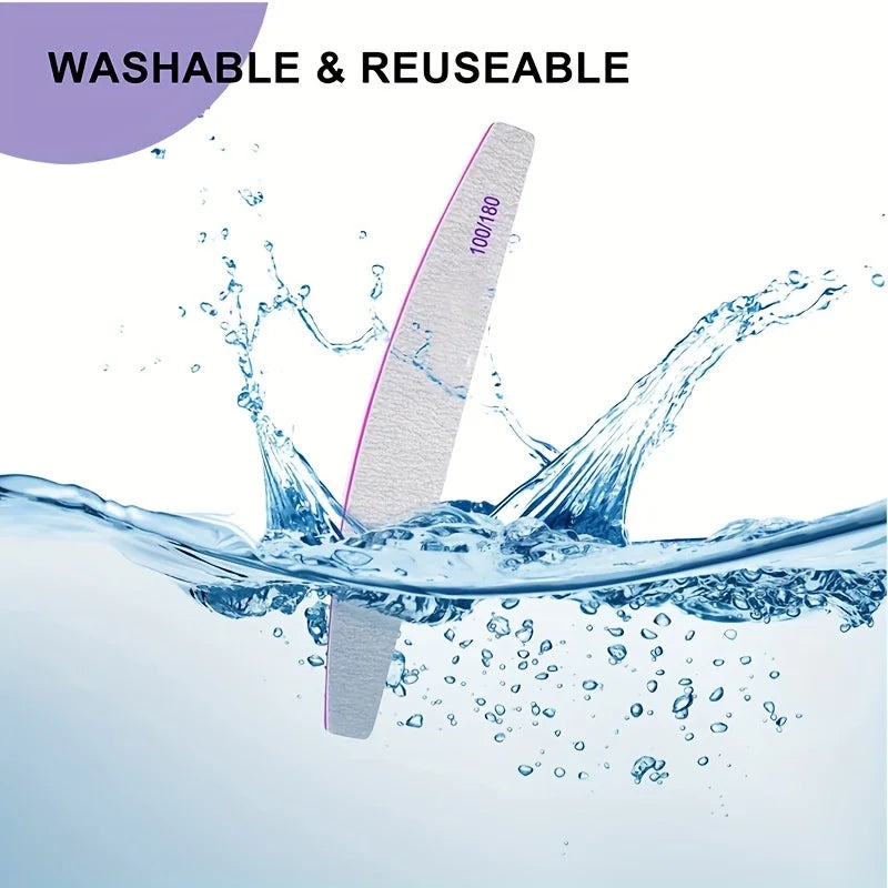10Pcs nail file, 100/180 grit, durable sandpaper, high flexibility, odorless nail styling tool for manicures and pedicures Qme