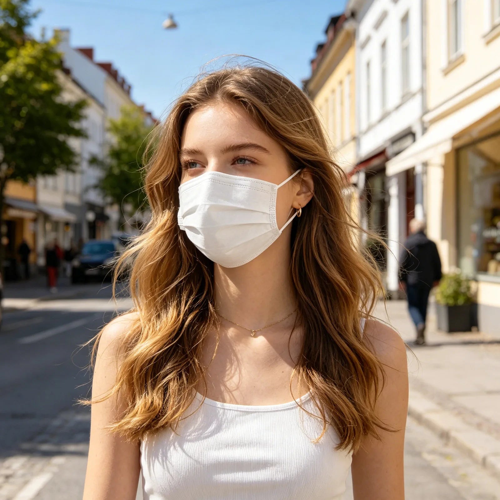 50pcs Disposable Thicken Three-layer Face Masks Safe Protective Elastic Ear Loop Face Mask Casual Outdoor Anti-Dust Masks Qme