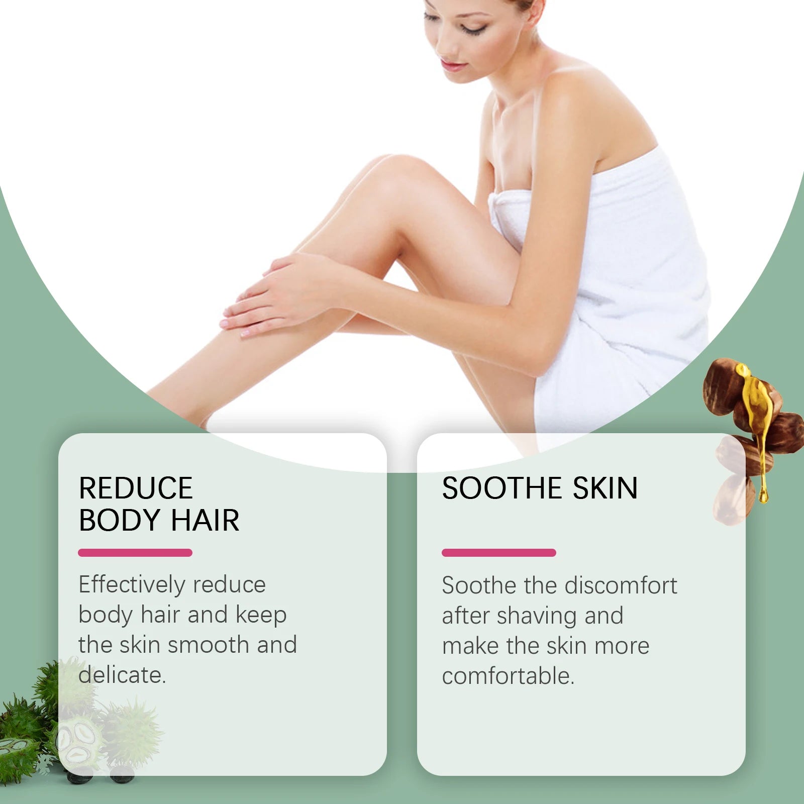 Cyperus Rotundus Oil for Hair Removal Skin Care Serum Soothe Dry Tight Redness Tighten Pores Reduce Hair Growth Delay Essence Qme