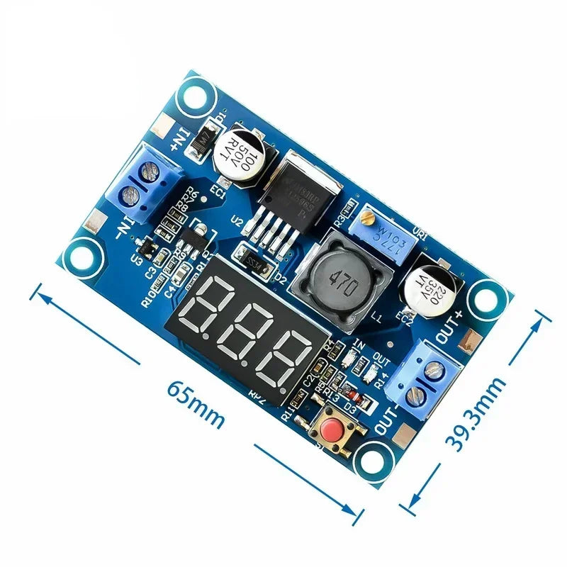 Adjustable step - down DC - DC module with digital voltmeter display, regulated power module lm2596s Qme