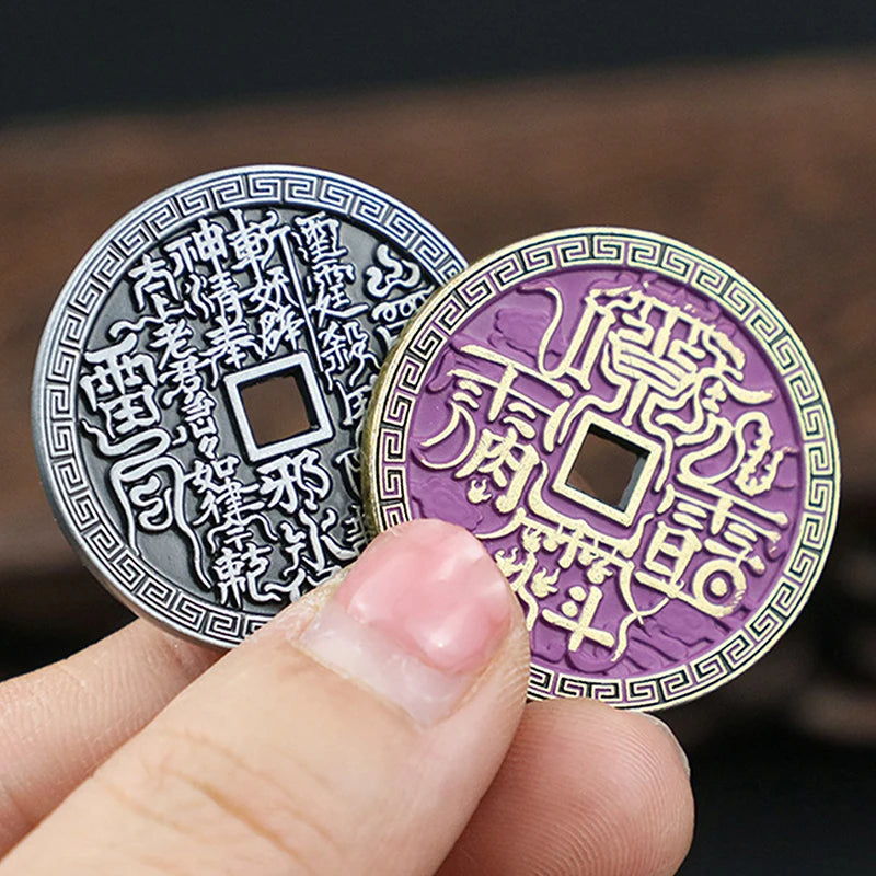 Ancient Chinese Coin Model Mountain Ghost Money Traditional Feng Shui Amulet Of Wealth Leizu Good Luck Coin Hanging Decoration Qme