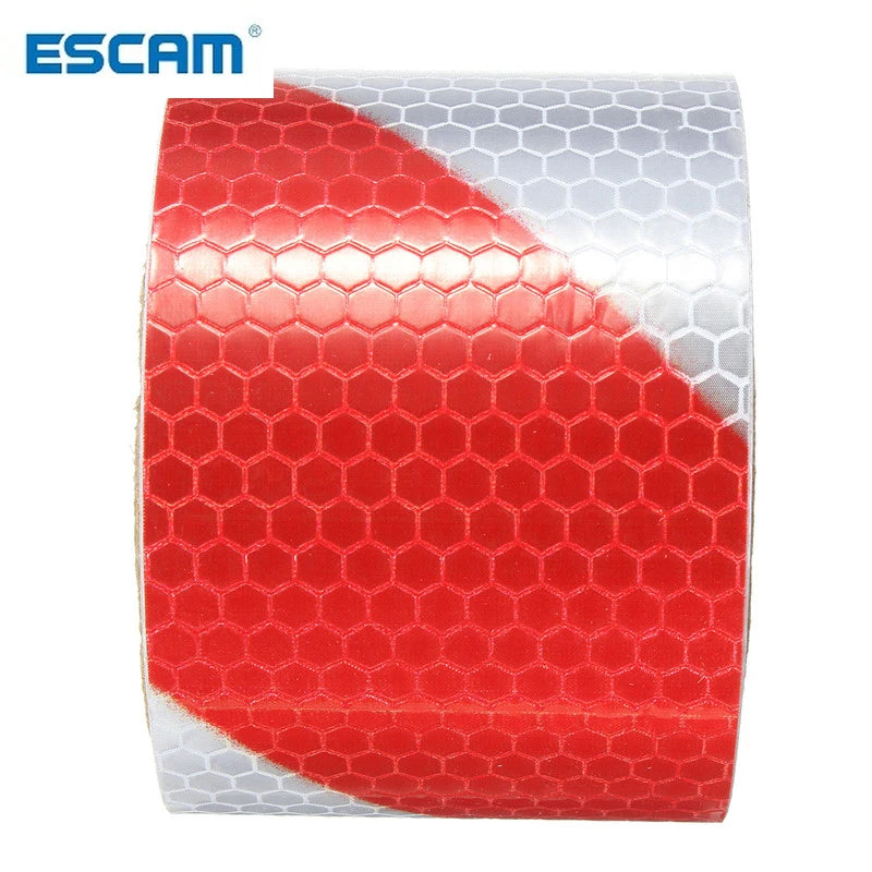 5pcs New Arrival 2"x10' 3 Meters Red White Reflective Safety Warning Conspicuity Tape Film Stickers Qme