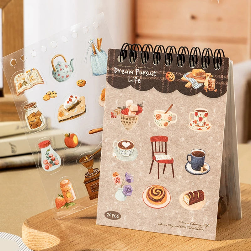 Vintage Country Life Sticker Book, Art Journal Scrapbooking Supplies, Figure & Food Illustrations, Multi-Purpose Gift Stickers Qme