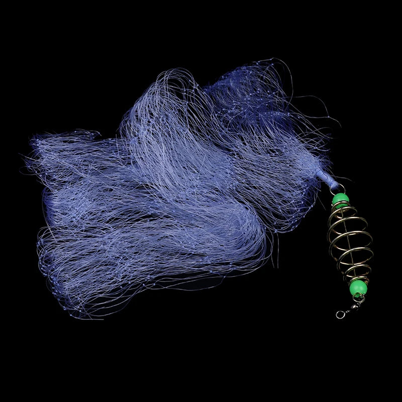 Lots Durable Fish Bait Net Nylon Folding Fishing Spring Luminous Qme