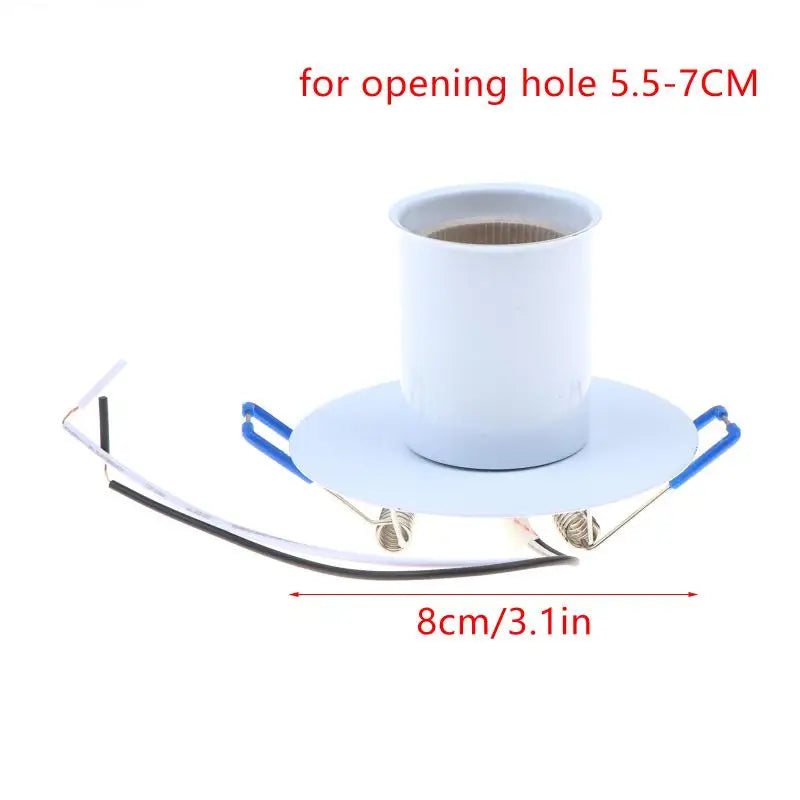 E27 Socket Ceramic Lamp Holder With Metal Cap Spring Bracket E27 Cassette Lamp Base Surface Mounted Embedded Spring Lamp Holder Qme WT1