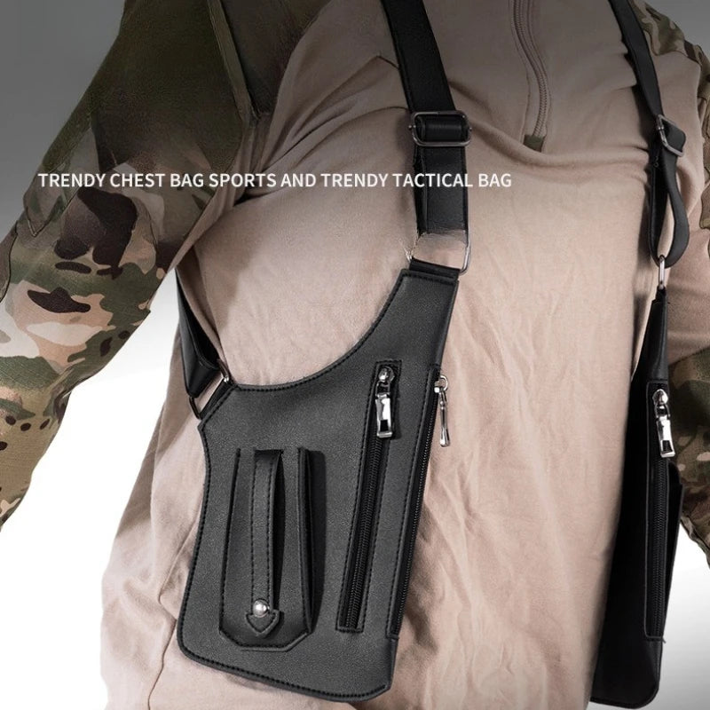 Men's Retro Strap Underarm Satchel Multi-functional Outdoor Bag Qme
