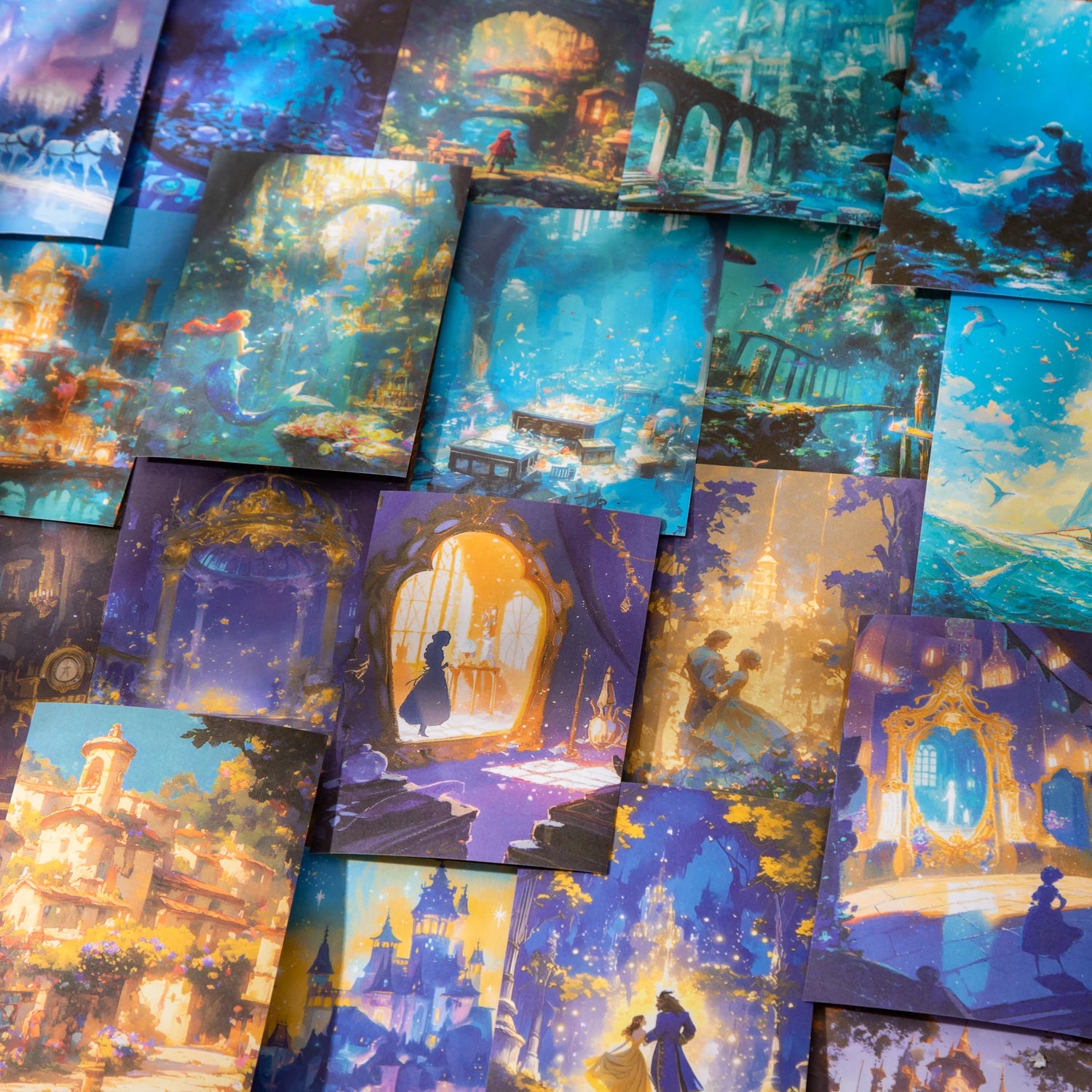 10 Sheets/Bag Dreamy Fairy Tale Theme Background Stickers, Fit for DIY, Scrapbook, Phone Case, Notebook & More Decorations Qme