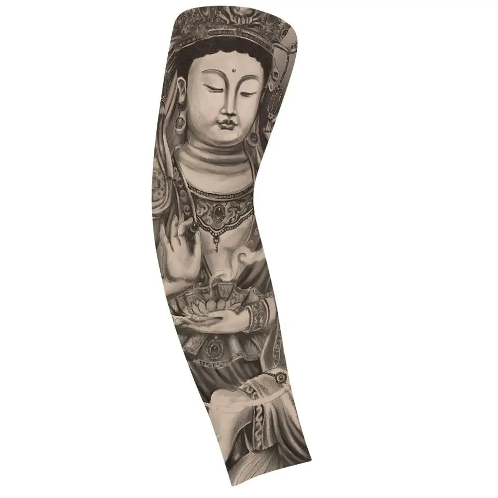 Flower Arm Pattern Flower Arm Tattoo Sleeve Breathable Thin Men Sunscreen Sleeve UV Protection Long-sleeved Ice Silk Arm Sleeve Qme style 22