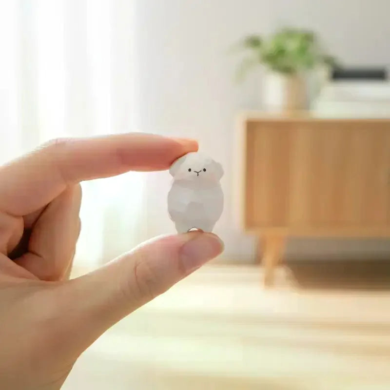 1Pcs Handcrafted Wood Figurines Handmade Wooden Sheep Ornament For Home Desktop Car Decoration Qme