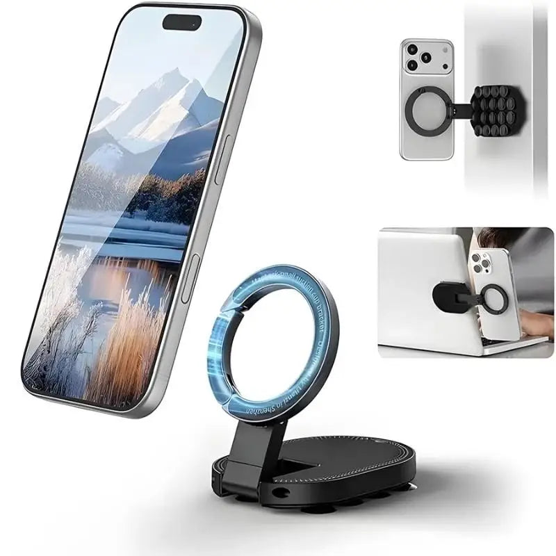 360 Rotatable 3-in-1 Magnetic Phone Holder Suction Mount Anti-scratch Qme