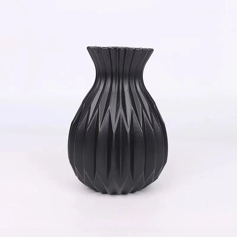 CC11Nordic Flower Vase Imitation Ceramic Plastic Living Room Desktop Qme Black