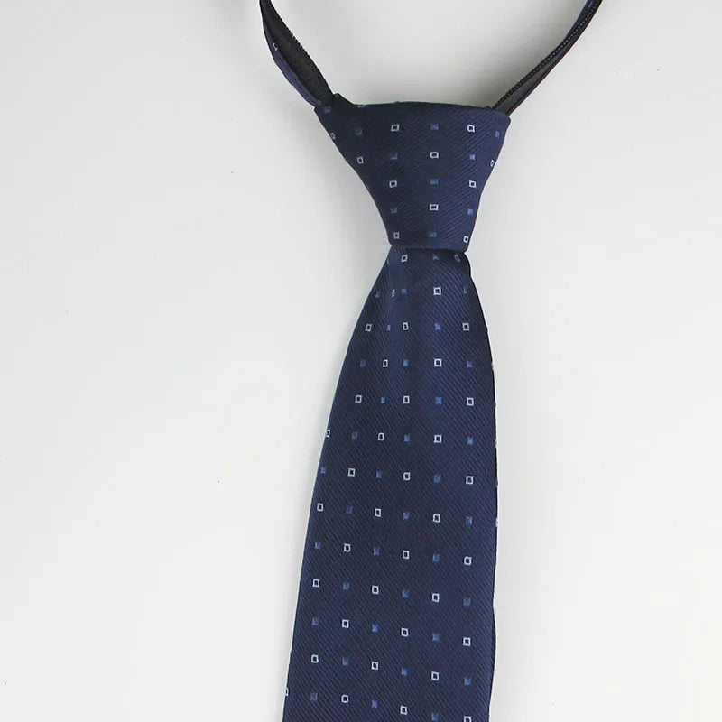 Zipper Ties Men Neck Tie Solid Striped Dots Neckties Men's Automatic Qme stx-1