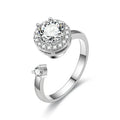 Anxiety Rings for Women Y2k Jewelry Rings Sun Flower Charm Daisy Bead Anti Stress Fidget Spinner Rings Teens 2025 Aesthetic Qme zircon resizable