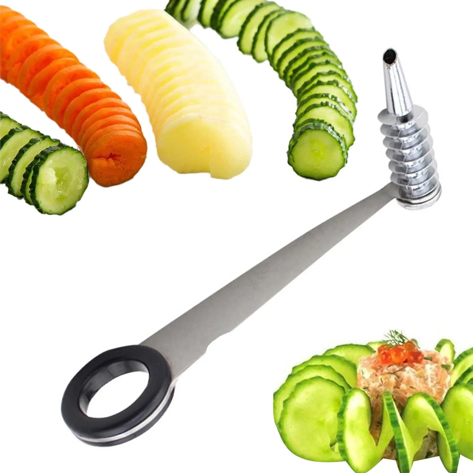 Zucchini Spiralizer Noodle Maker Stainless Steel Zucchini Cutter Slicer Lightweight Kitchen Tools for Cooking Cucumber Potato Qme