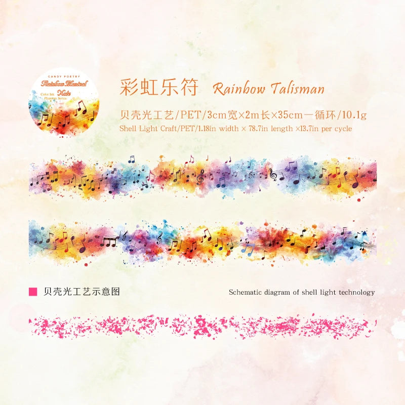 1 Roll Holographic Rainbow Butterfly Floral PET Tape Scrapbooking Journal DIY Supplies for Collage Art Decoration Qme 3