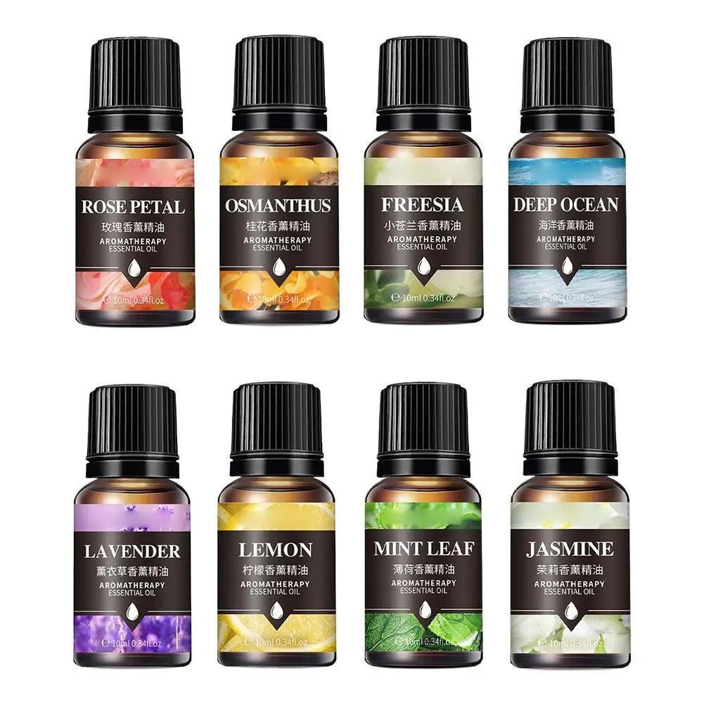 10ml Essential Oils For Aroma Diffuser AirHumidifier Home Water-soluble Lavender Rose Eucalyptus White Peach Oolong Qme