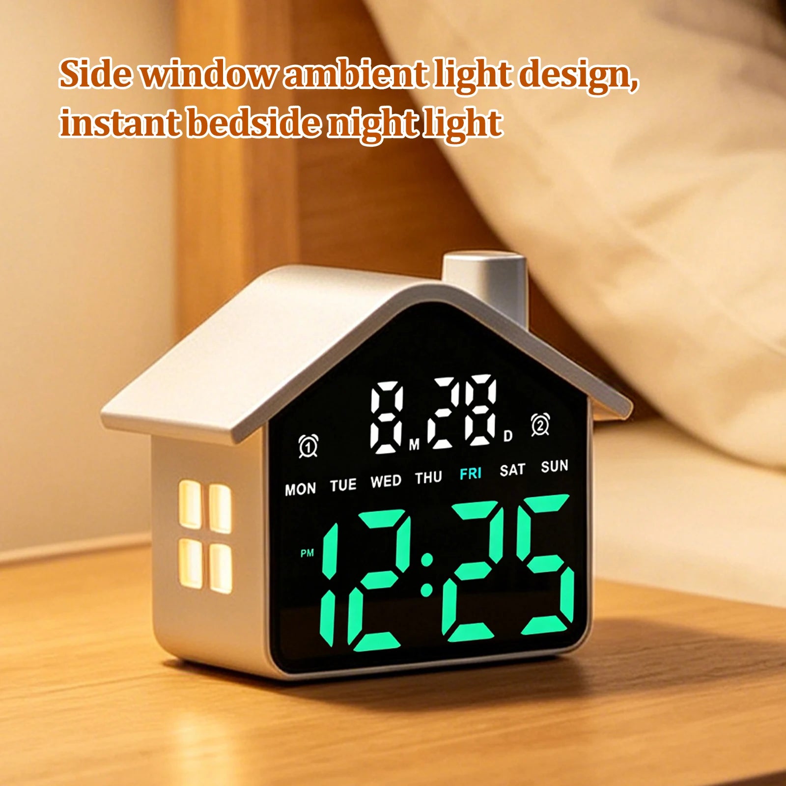 LED Electronic Table Clock USB Charging Multi-Functional House Clocks Creative Bedside Ornaments for Home Office Desk Decoration Qme
