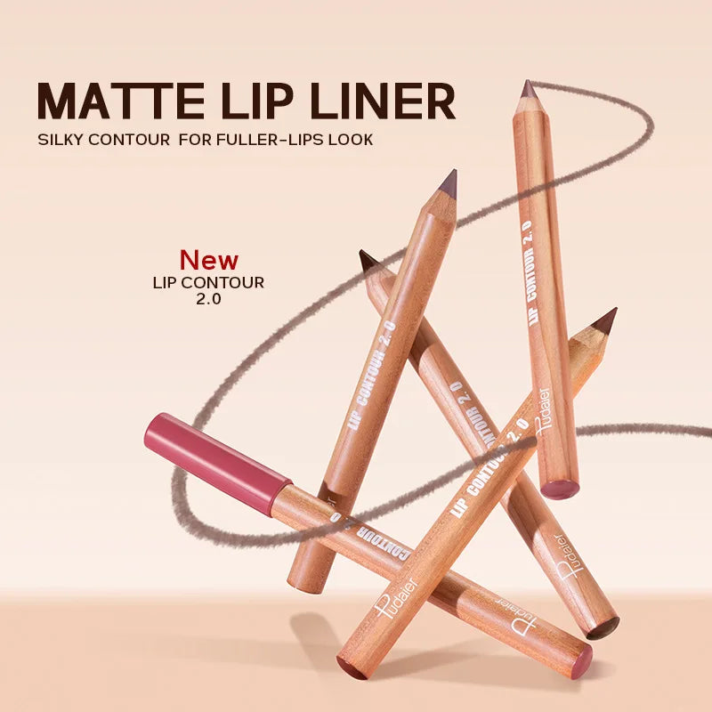 Matte Lip Liner- Long-lasting Smooth Application Easy Includes Qme