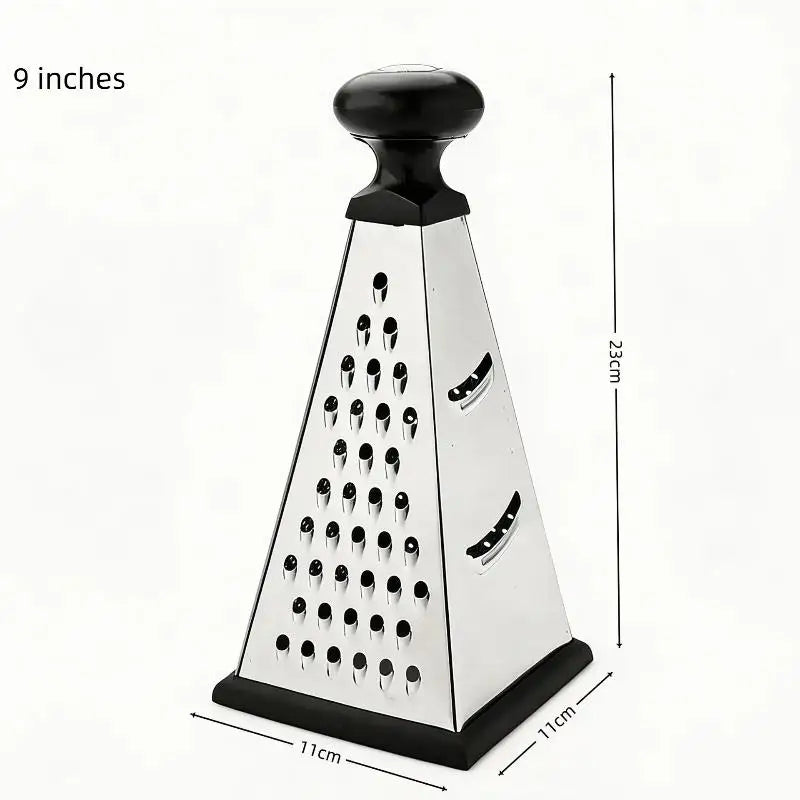 Stainless Steel 4 Sided Pyramid Grater Non Slip Handle Perfect Home Qme C