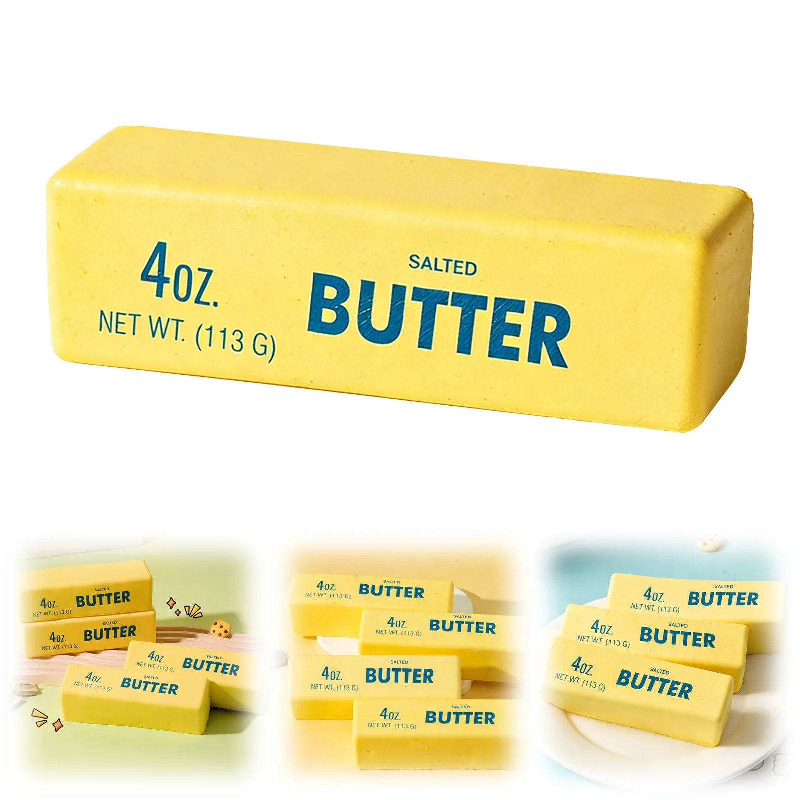 1/2/3PCS Butter Stick Squishy Fidget Toys Elastic Cheese Stick Funny Squeeze Prank Toy Stress Anxiety Relief Game Qme