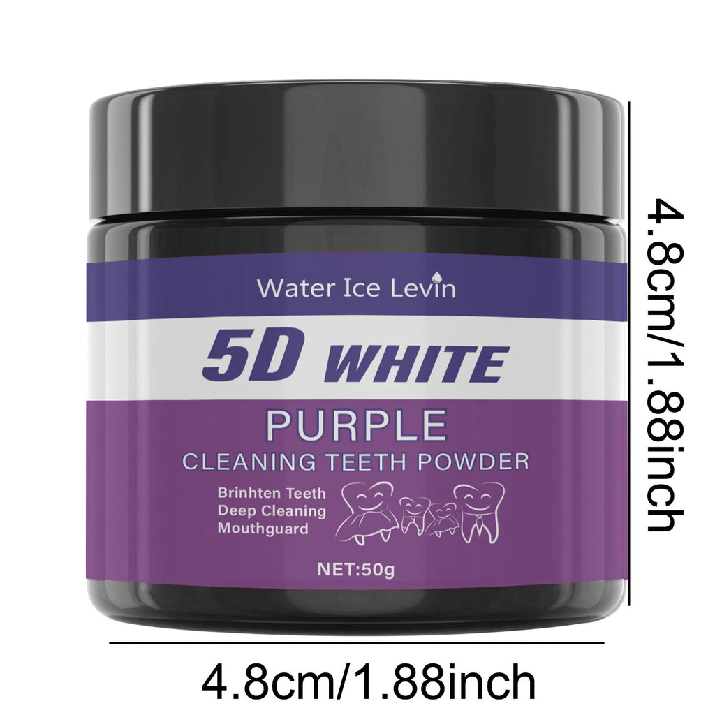 Purple Tooth Cleaning Powder - Sulfate-Free, Deep Cleaning and Polishing, Whitens Teeth in 5 Days, Portable for Daily Use and Travel Qme