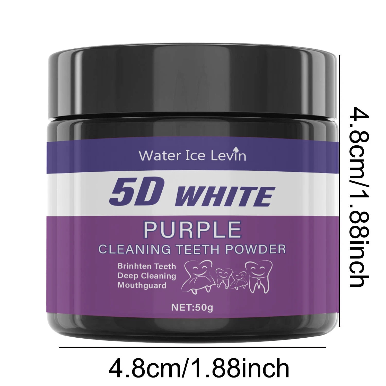 Purple Tooth Cleaning Powder - Sulfate-Free, Deep Cleaning and Polishing, Whitens Teeth in 5 Days, Portable for Daily Use and Travel Qme