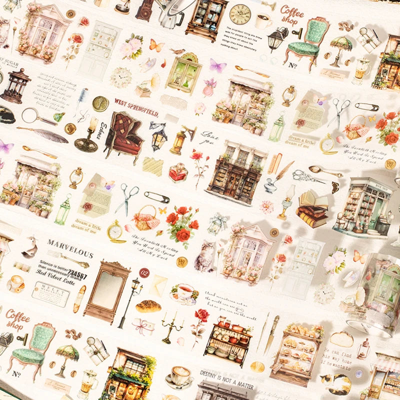 Stickers Tape 55mm*2m Classical Daily PET Die-Cutting Tape Scrapbook DIY & Handbook Mobile Phone Case Notebook Decoration Qme