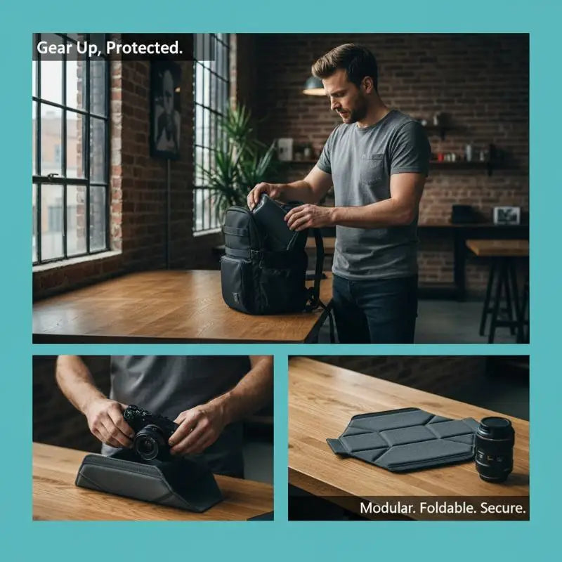 Foldable Camera Lens Inner Bag Moisture-proof Interior Dividers SLR Qme