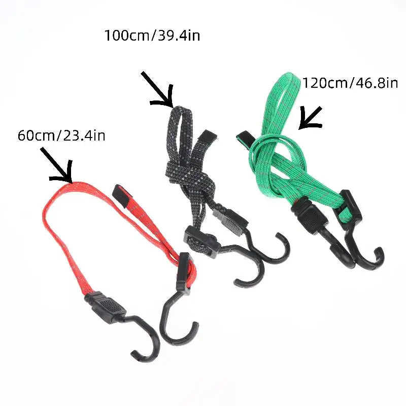 Elastic Bungee Luggage Rope Cord 2 Metal Hooks Reinforced Bike Qme