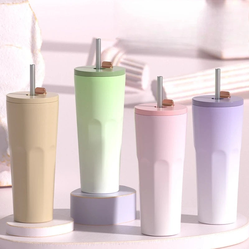 Gradient Automatic Pop-up Straw Coffee Wkij Cup Qme